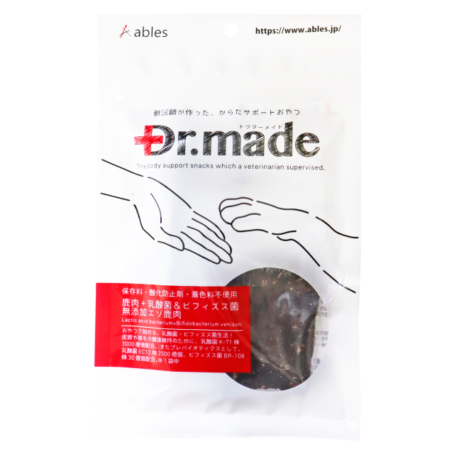 Dr.made 鹿肉+乳酸菌&ビフィズス菌 無添加エゾ鹿肉 30g