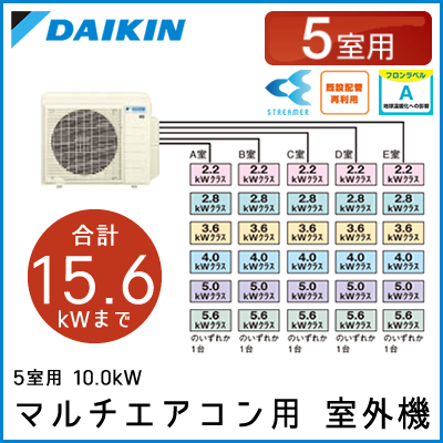 5M100RAV ダイキン マルチ用室外機 【5室用 計15.6kWまで】