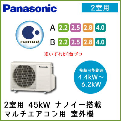 CU-M502D2 パナソニック マルチ用 室外機(ナノイー) 【2室用 4.4kW-6.2kWまで】