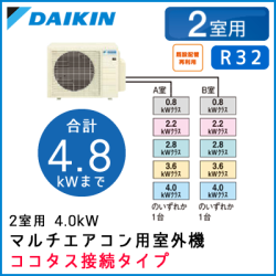 2M40VCV ダイキン マルチ用室外機・ココタス接続タイプ 【2室用 計4.8kWまで】