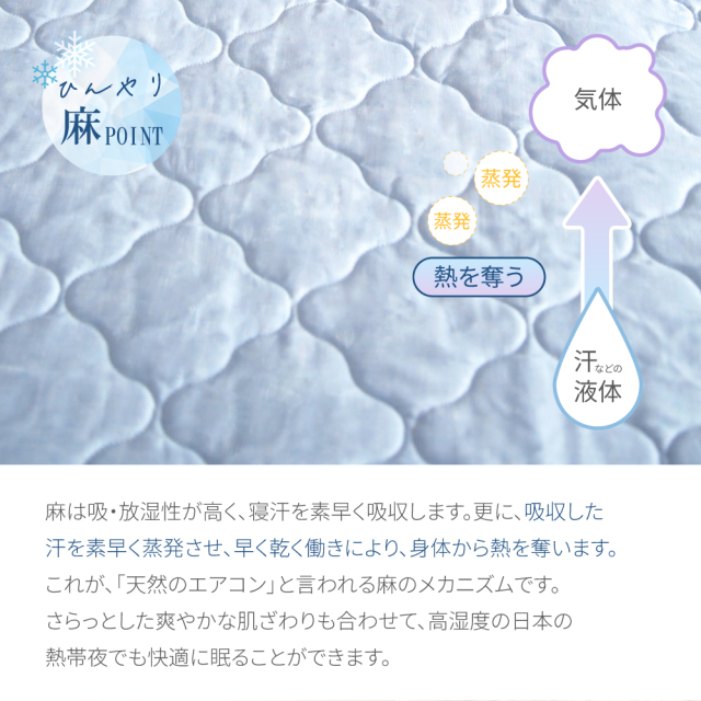 麻PCM冷感ピローパッド