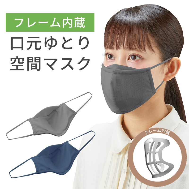 フレーム内蔵　口元ゆとり空間マスク