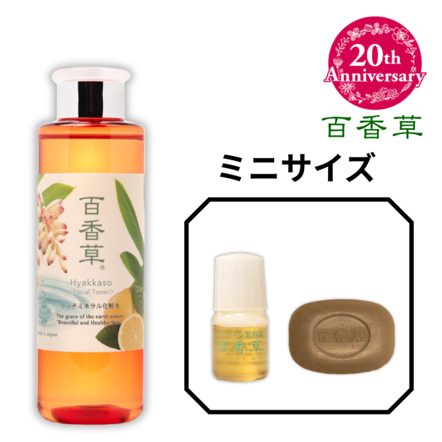 【オマケ付】リッチミネラル化粧水200ml (石けん10g + 美容液4ml付)