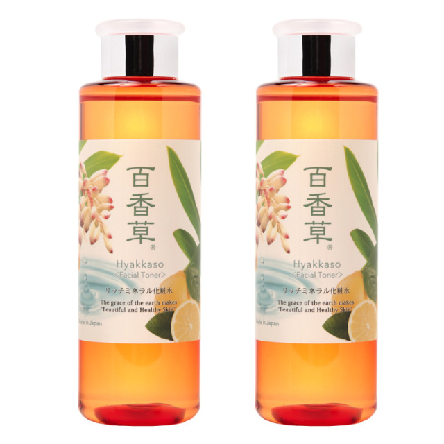 百香草リッチミネラル化粧水　200ml　2本　セット　天然温泉水100％保湿力UP　ゲットウハエキス・天然ヒアルロン酸天然成分