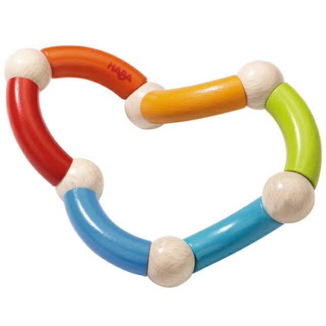 ハバ社 HABA ラトル・クローバー Color Snake Rattle 自然素材の舐めても安心、くねくね形が楽しいガラガラ ラトル