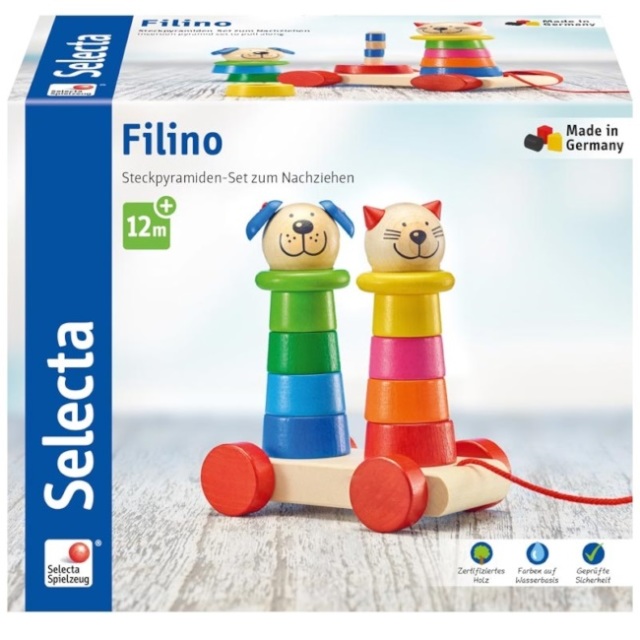 プルトーイ・フェリーノ 引っ張るおもちゃ Filino, pull-along + stacking toy selecta