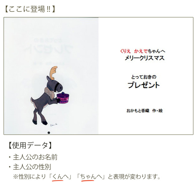 クリスマス絵本 とっておきのプレゼント 名前入りのオリジナル絵本