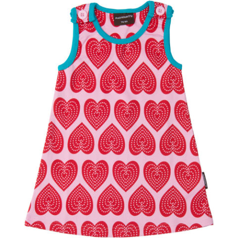 オーガニックコットンベビー服マクソモーラジャンバースカートワンピースドレスハート