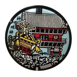 ご当地マンホールガラスマグネット 東京都神田明神　【メール便可能】