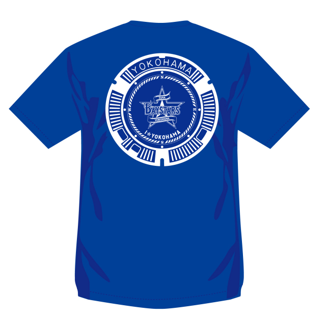 ご当地マンホールTシャツ 横浜DeNAベイスターズ×横浜市 ブルー
