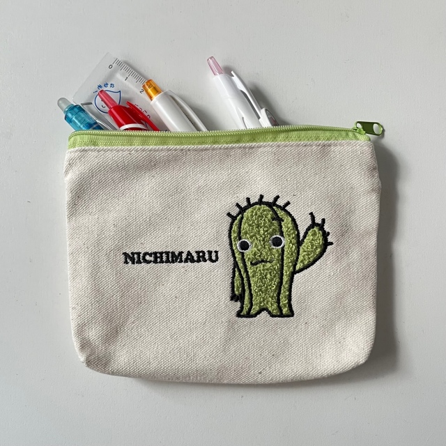 春日井サボテンサガラ刺繍ポーチ 春代 / 日丸 / 井之介 3種 【メール便