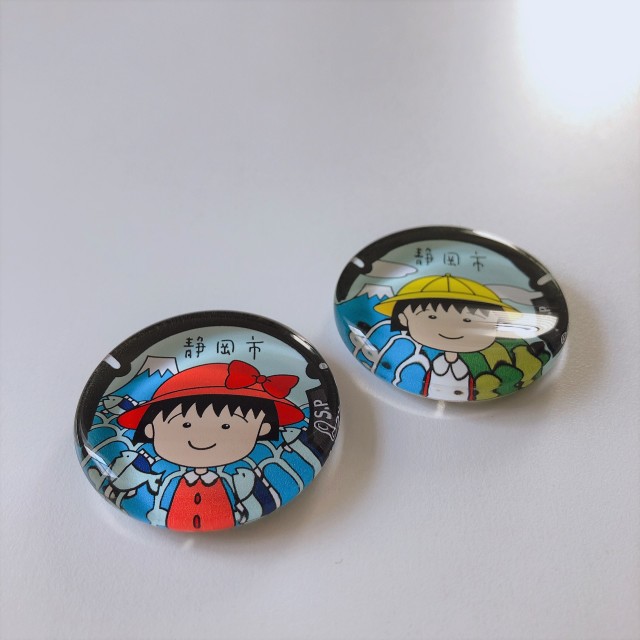 がんちゃん箸置き4個 1919.1950.1972.1982年 ご当地マンホール箸置き ちびまる子ちゃん（ピンクの帽子
