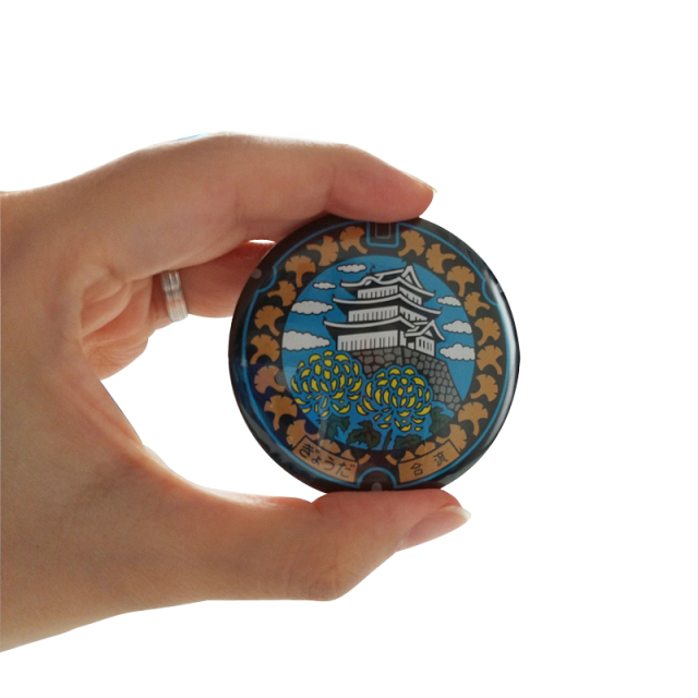 ご当地マンホール缶バッジ 埼玉県行田市【メール便可能】