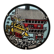 ご当地マンホールガラスマグネット 東京都神田明神　【メール便可能】
