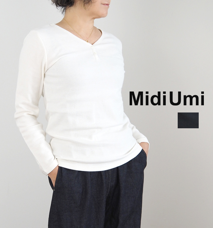 MidiUmi ミディウミ ヘンリーネックプルオーバー レディース
