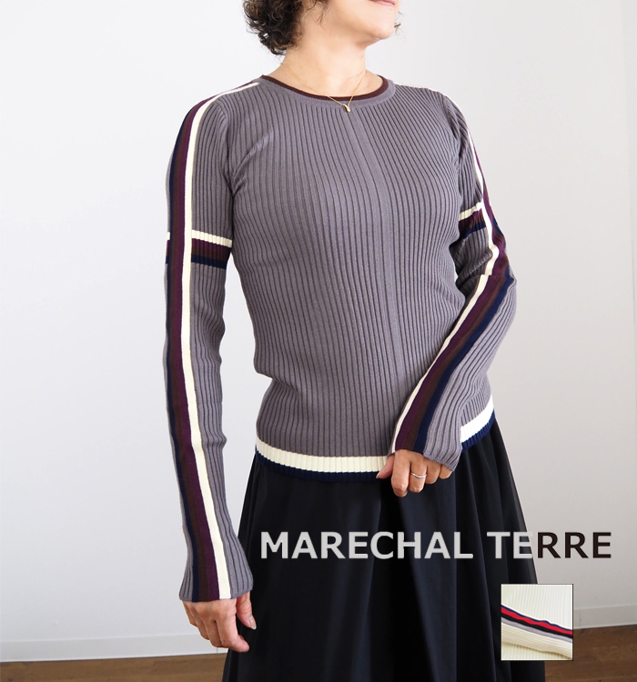 MARECHAL TERRE マルシャルテル ハイゲージリブニット クルーネック