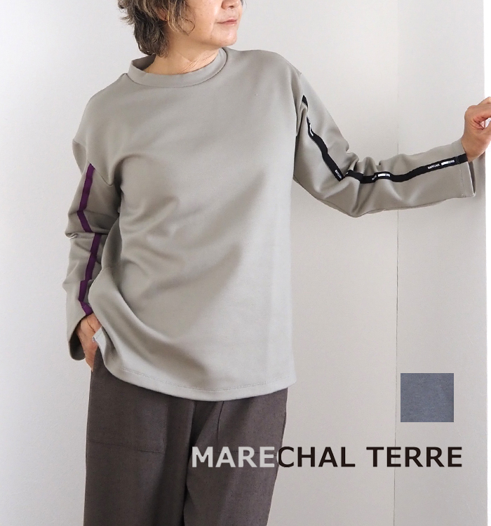 MARECHAL TERRE マルシャルテル ロゴテープ 長袖クルーネックTシャツ