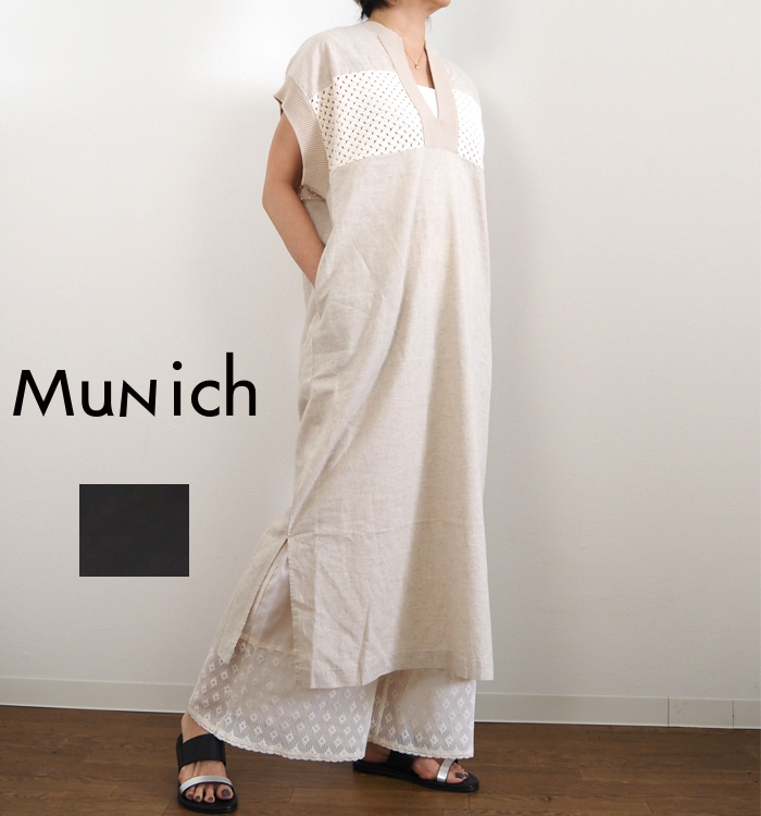 Munich ミューニック ワンピース スリーブレス ラッセルレース