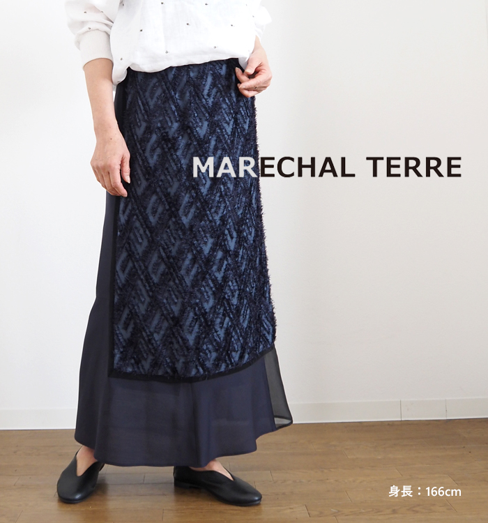 MARECHAL TERRE マルシャルテル フリンジジャガード コンビネーションスカート