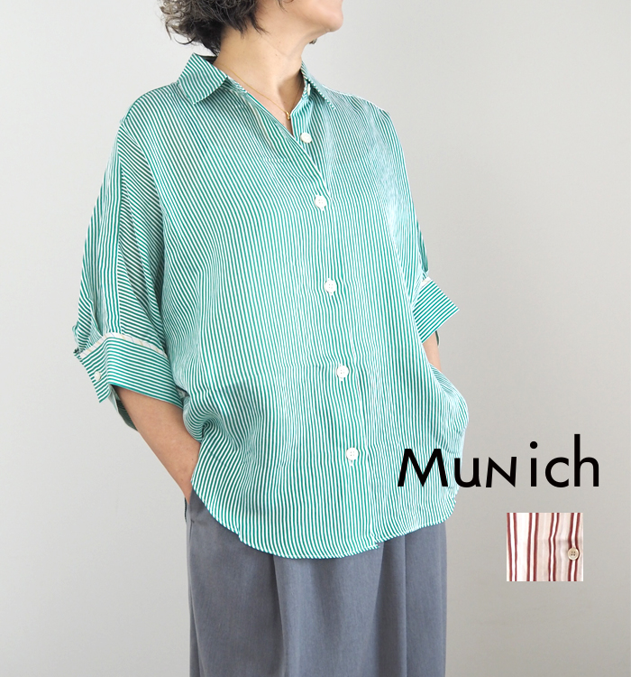 Munich ミューニック インポート先染めドルマンブラウス レディース