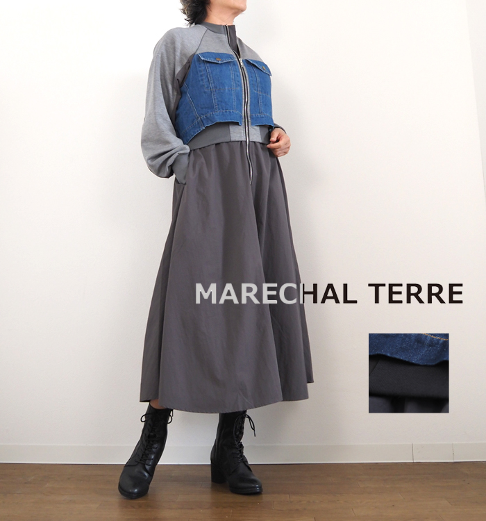 MARECHAL TERRE マルシャルテル 2ウェイジップアップロングワンピース