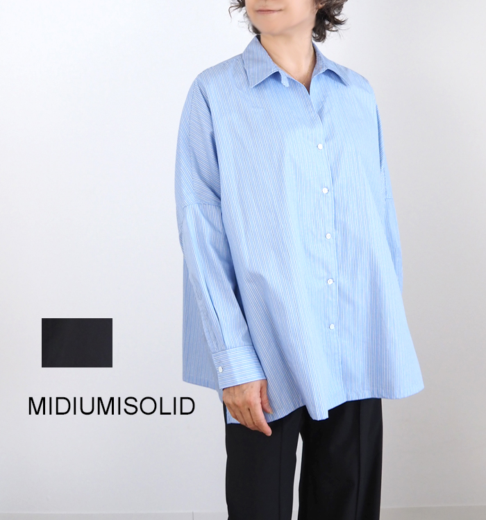 MIDIUMISOLID ミディウミソリッド スキッパー ポンチョシャツ レディース