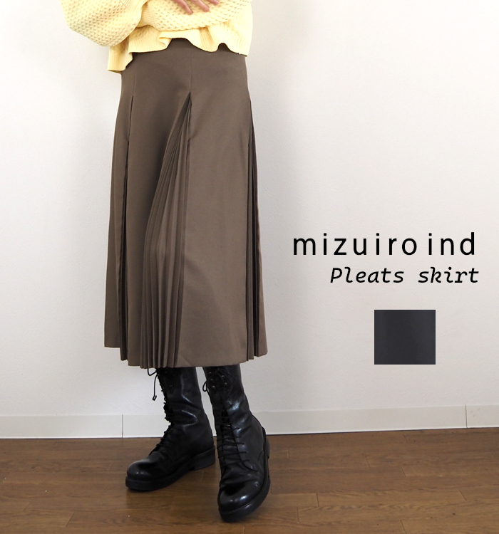 mizuiro ind ミズイロインド プリーツスカート レディース