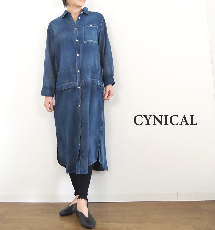 CYNICAL シニカル シアーデニムシャツワンピース ロング