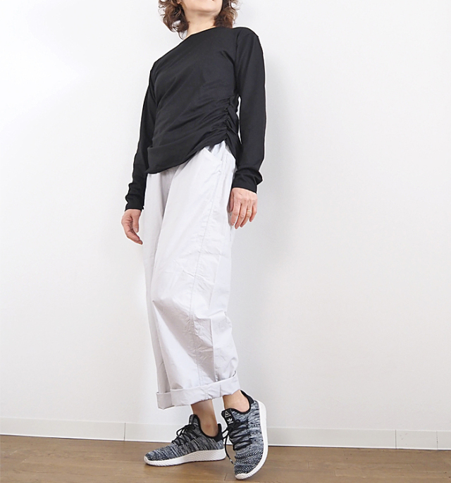 MIDIUMISOLID ミディウミソリッド サイドギャザープルオーバー レディース