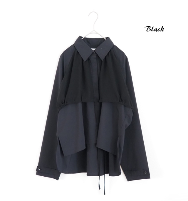 MIDIUMISOLID ミディウミソリッド シャツ トレンチ風長袖シャツ レディース