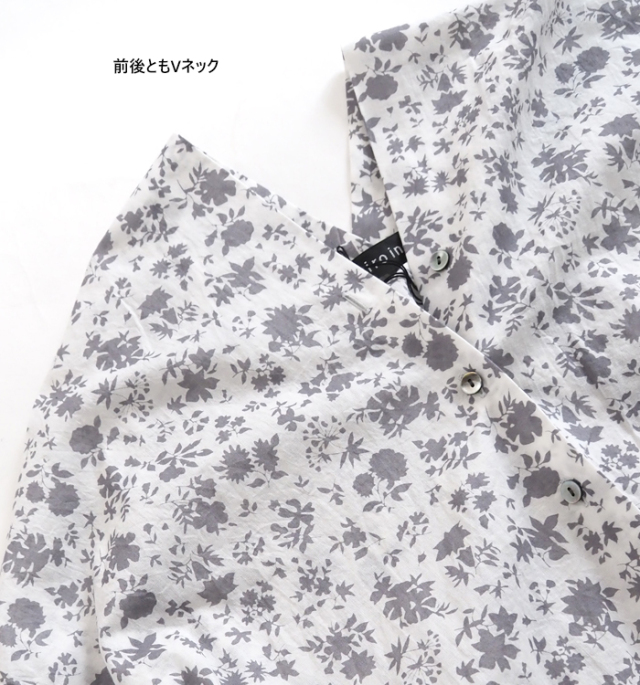 mizuiro ind ミズイロインド スモールフラワープリントVネックシャツ