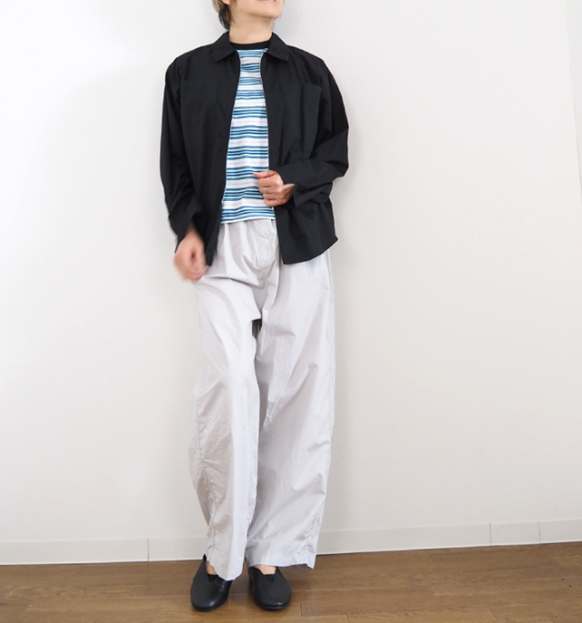 mizuiro ind ミズイロインド ジップシャツ 長袖 レディース