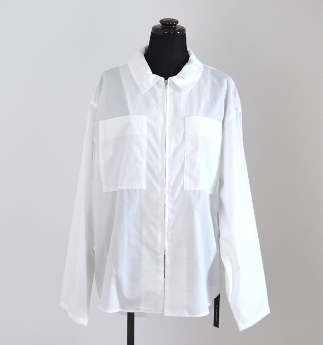 mizuiro ind ミズイロインド ジップシャツ 長袖 レディース