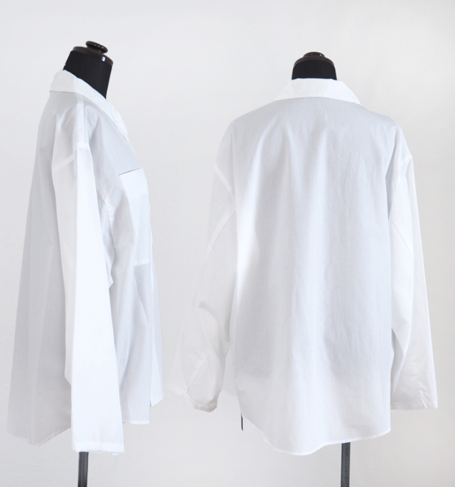 mizuiro ind ミズイロインド ジップシャツ 長袖 レディース