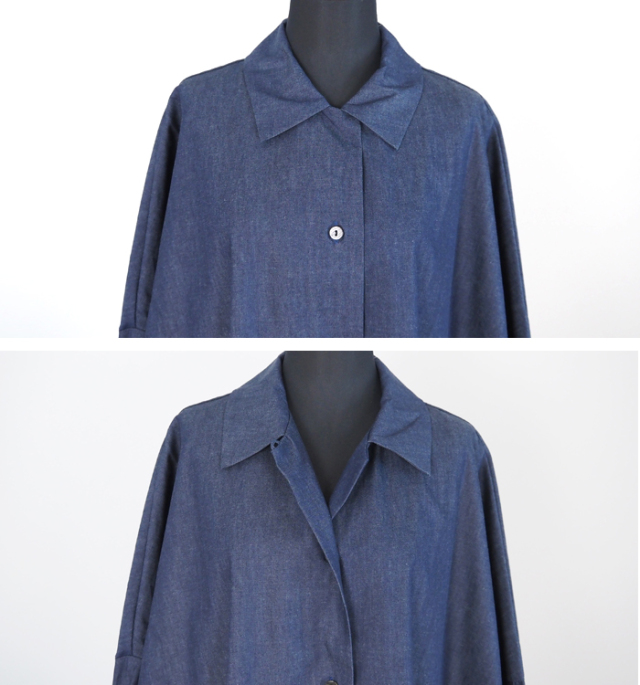 mizuiro ind ミズイロインド デニムワイドシャツワンピース