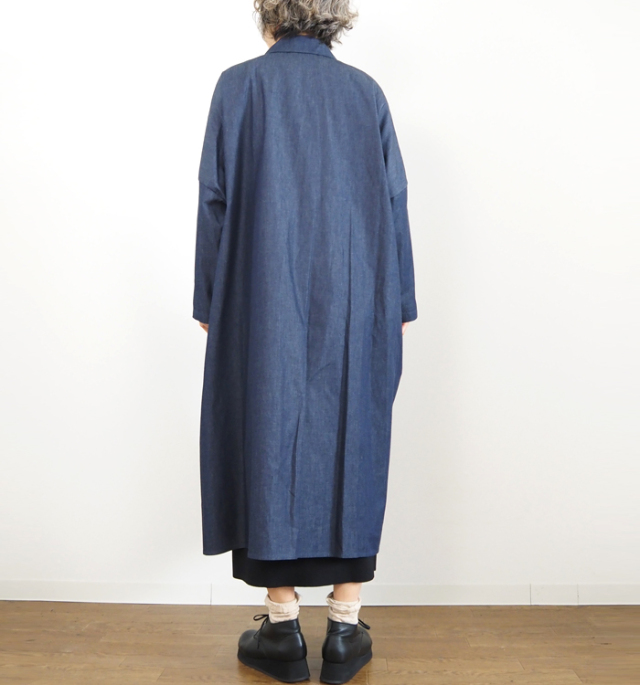 mizuiro ind ミズイロインド デニムワイドシャツワンピース