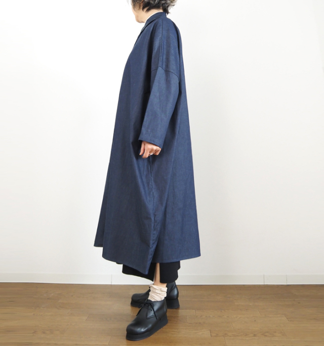 mizuiro ind ミズイロインド デニムワイドシャツワンピース