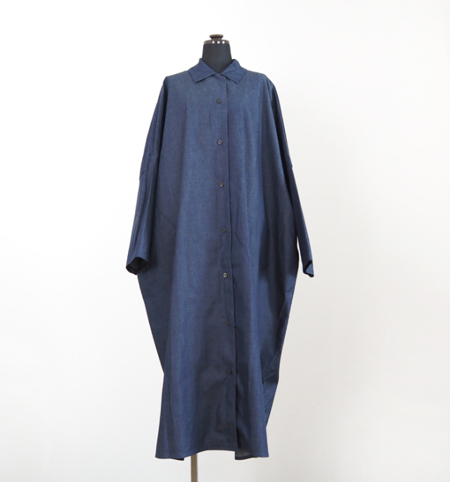 mizuiro ind ミズイロインド デニムワイドシャツワンピース