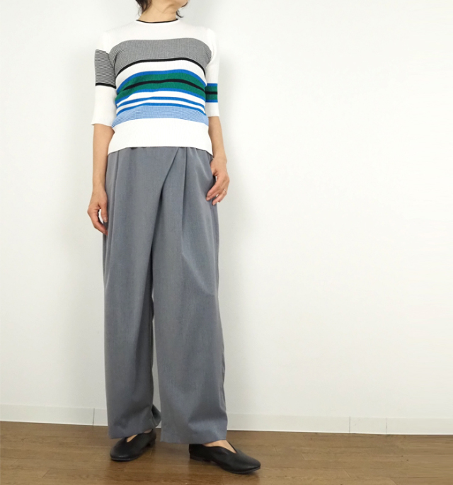 mizuiro ind ミズイロインド ワイドパンツ ラップ風 レディース