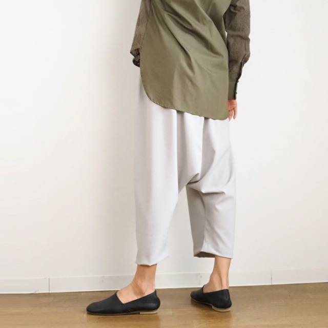 mizuiro ind ミズイロインド サルエルイージーパンツ ライトグレー  