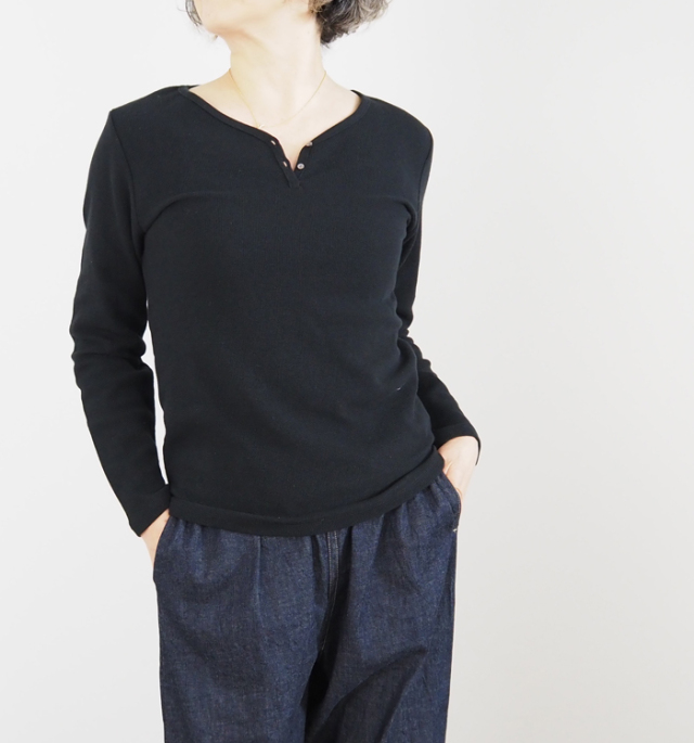 MidiUmi ミディウミ ヘンリーネックプルオーバー レディース