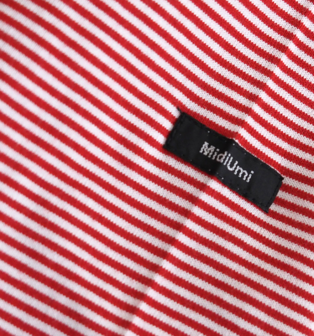 MidiUmi ミディウミ モックネックボーダーワイドTシャツ