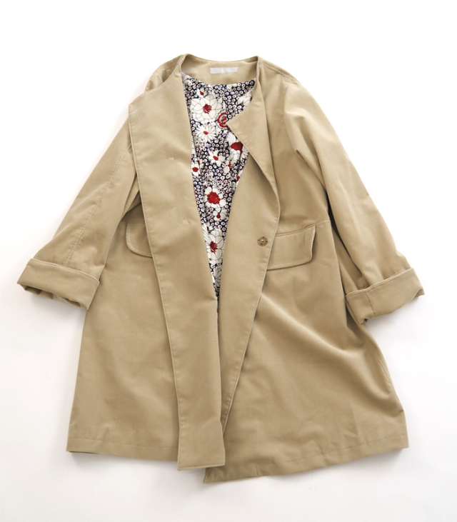 SYNANOGUES 53 シナノーグ コート コーデュロイ ノーカラー レディース