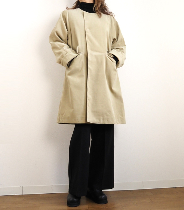 SYNANOGUES 53 シナノーグ コート コーデュロイ ノーカラー レディース