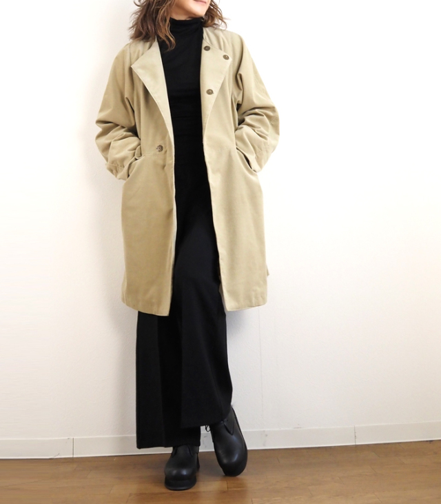 SYNANOGUES 53 シナノーグ コート コーデュロイ ノーカラー レディース