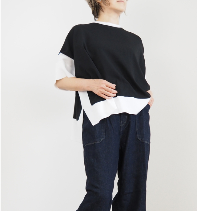 lelill レリル リサイクルPEギマベスト 38 lelill レリル【日本製】THE ハイテク BASICフレンチミドルT