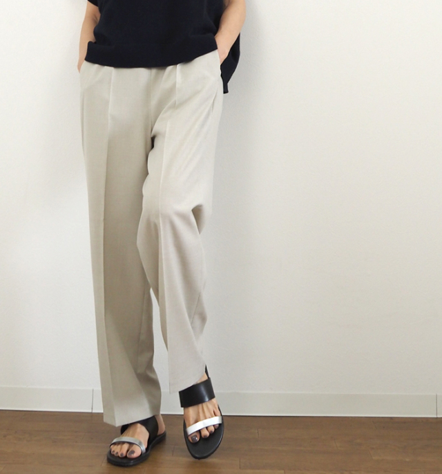 mizuiro ind ミズイロインド ワイドストレートスラックス センタープレス