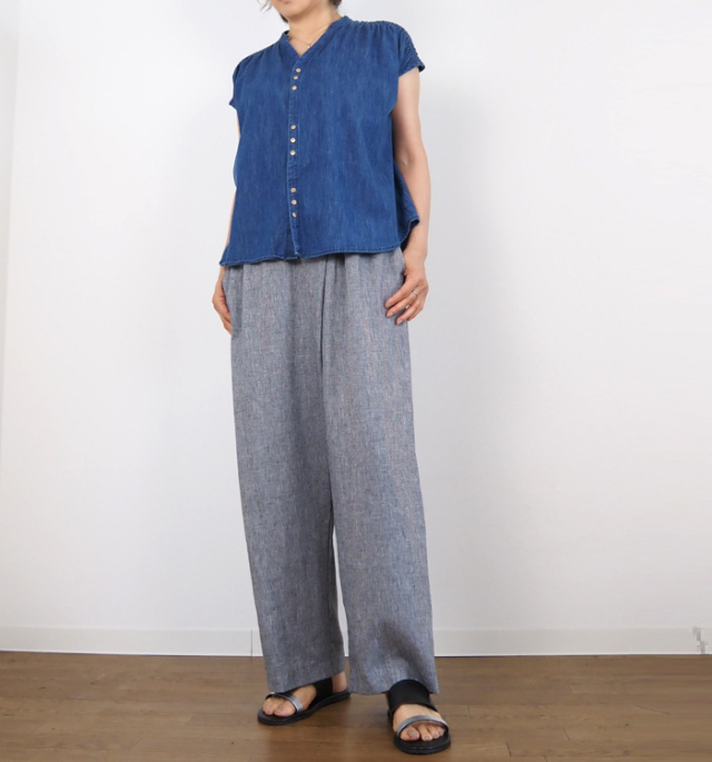 MidiUmi ミディウミ ノーザンリネンラップパンツ レディース