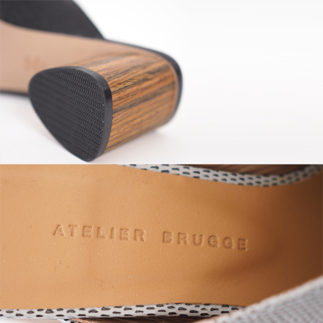 SALE ATELIER BRUGGE アトリエブルージュ ピープトゥ 本革クロス