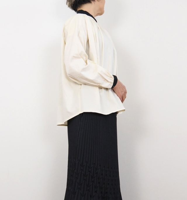 PONT DE CHALONS ポンデシャロン ミックスボタンブラウス レディース